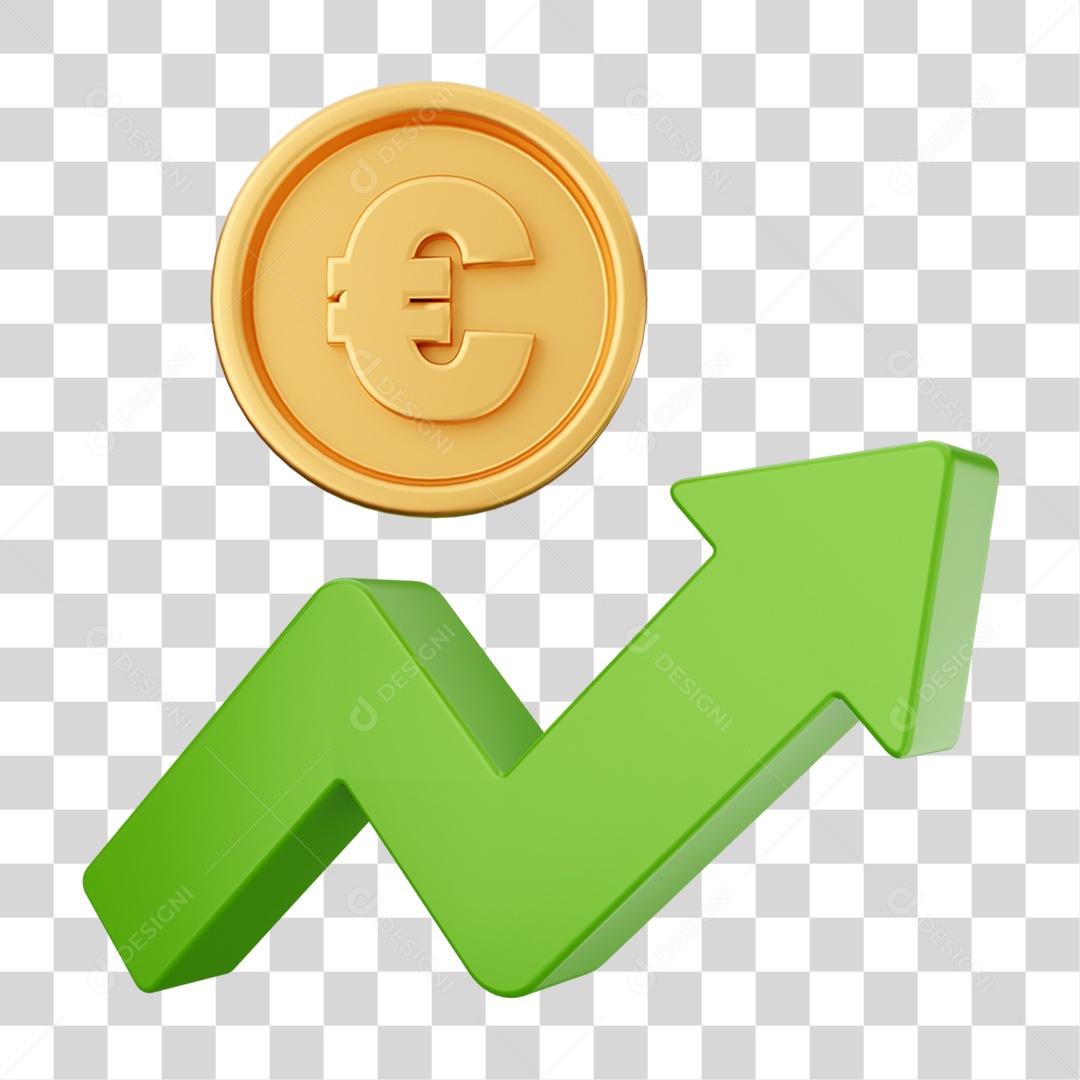 Elemento 3D Gráficos Positivos para  Moeda Virtual PNG Transparente