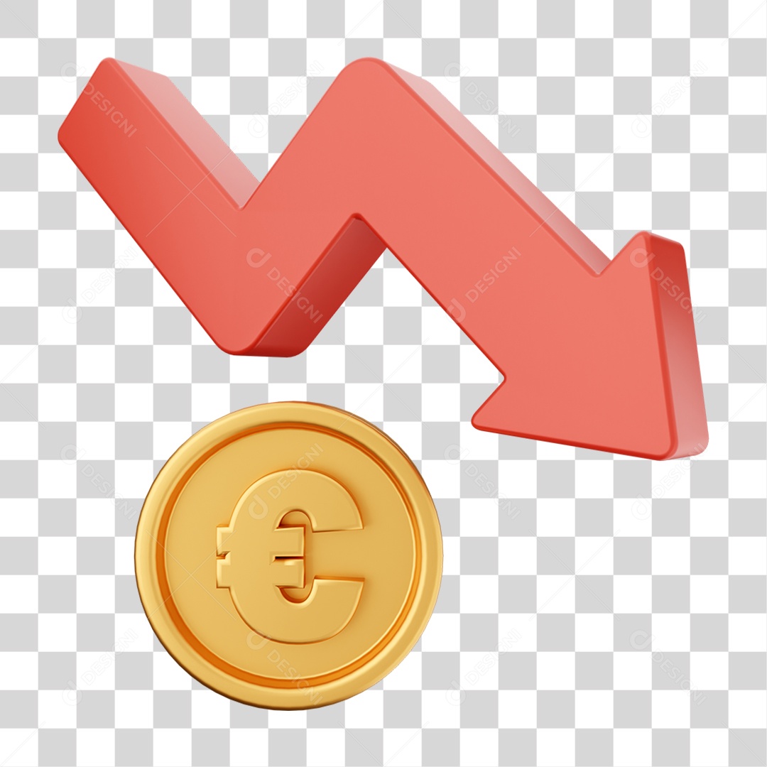 Elemento 3D Gráficos Negativos para Moeda Virtual PNG Transparente