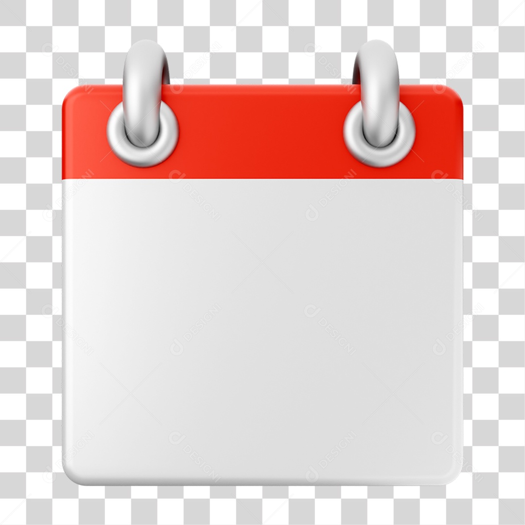 Elemento 3D Calendário para Composição PNG Transparente