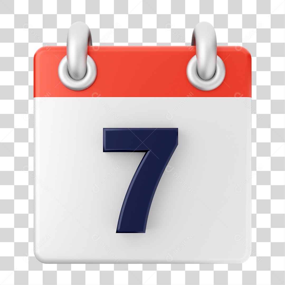 3D Calendar Element 7 for Transparent PNG Composition