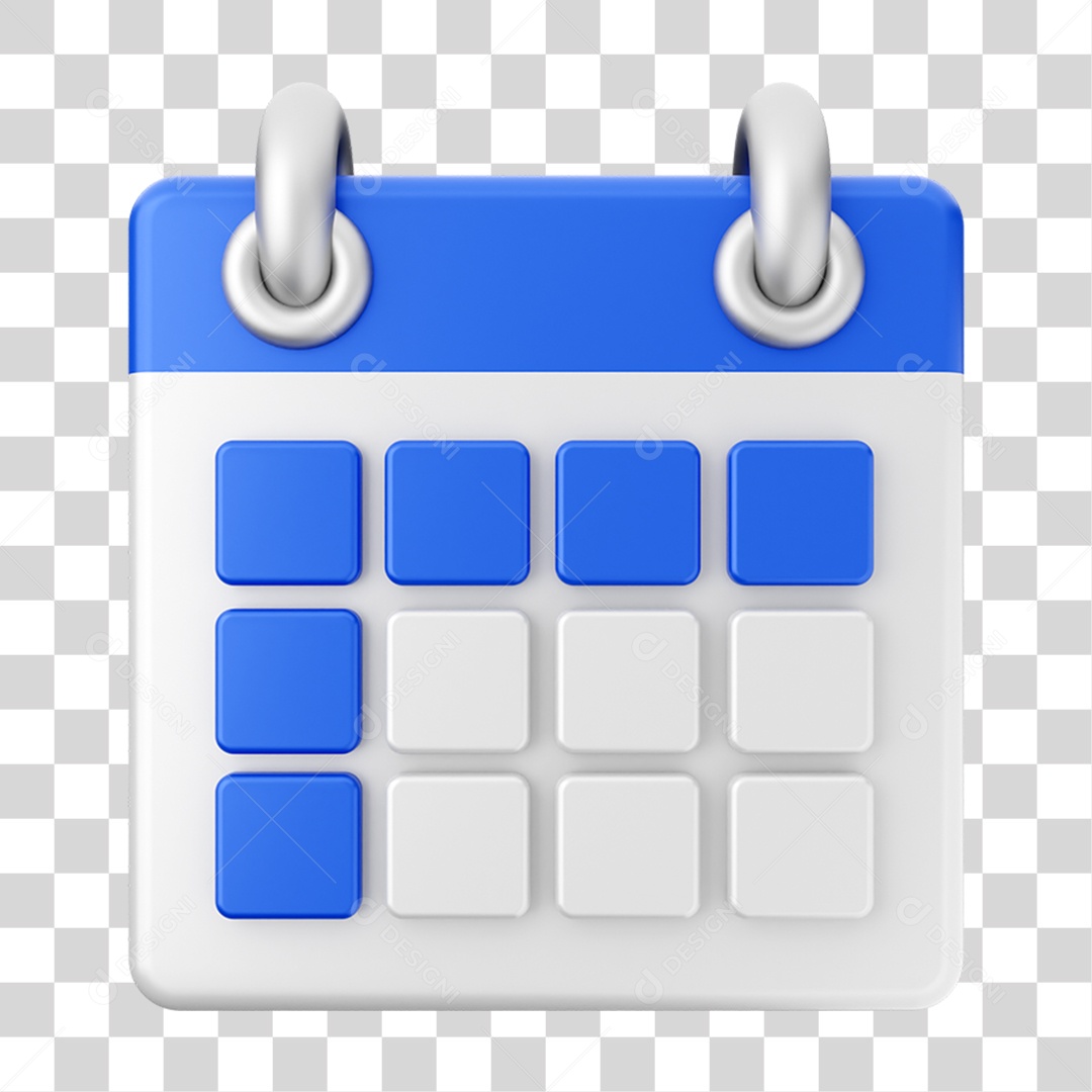 Elemento 3D Calendário para Composição PNG Transparente