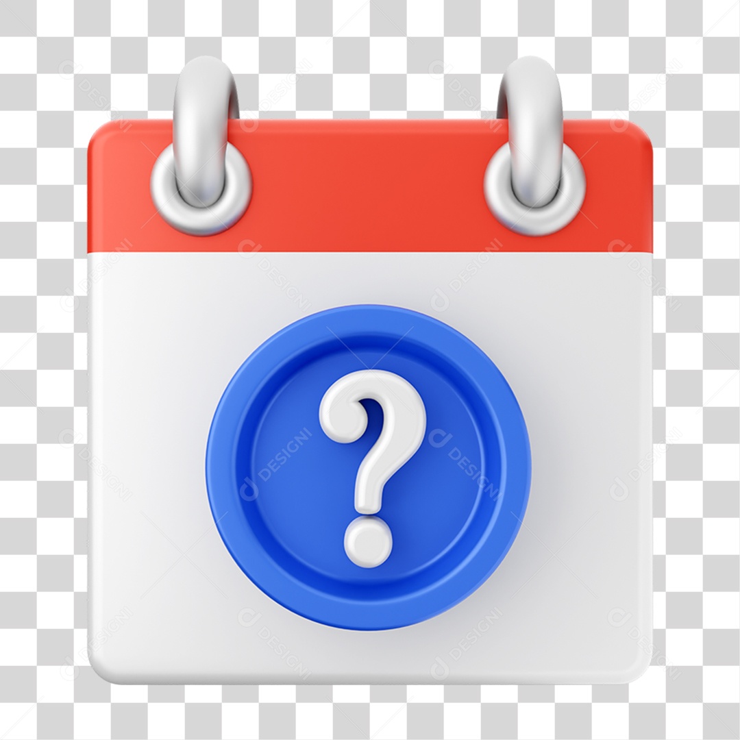 Elemento 3D Calendário para Composição PNG Transparente