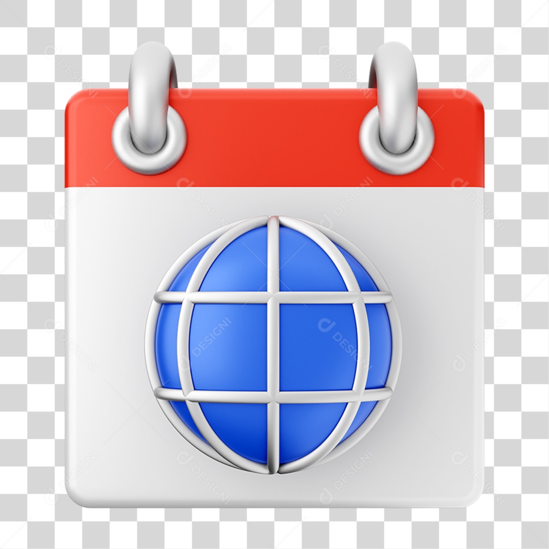 Elemento 3D Calendário para Composição PNG Transparente