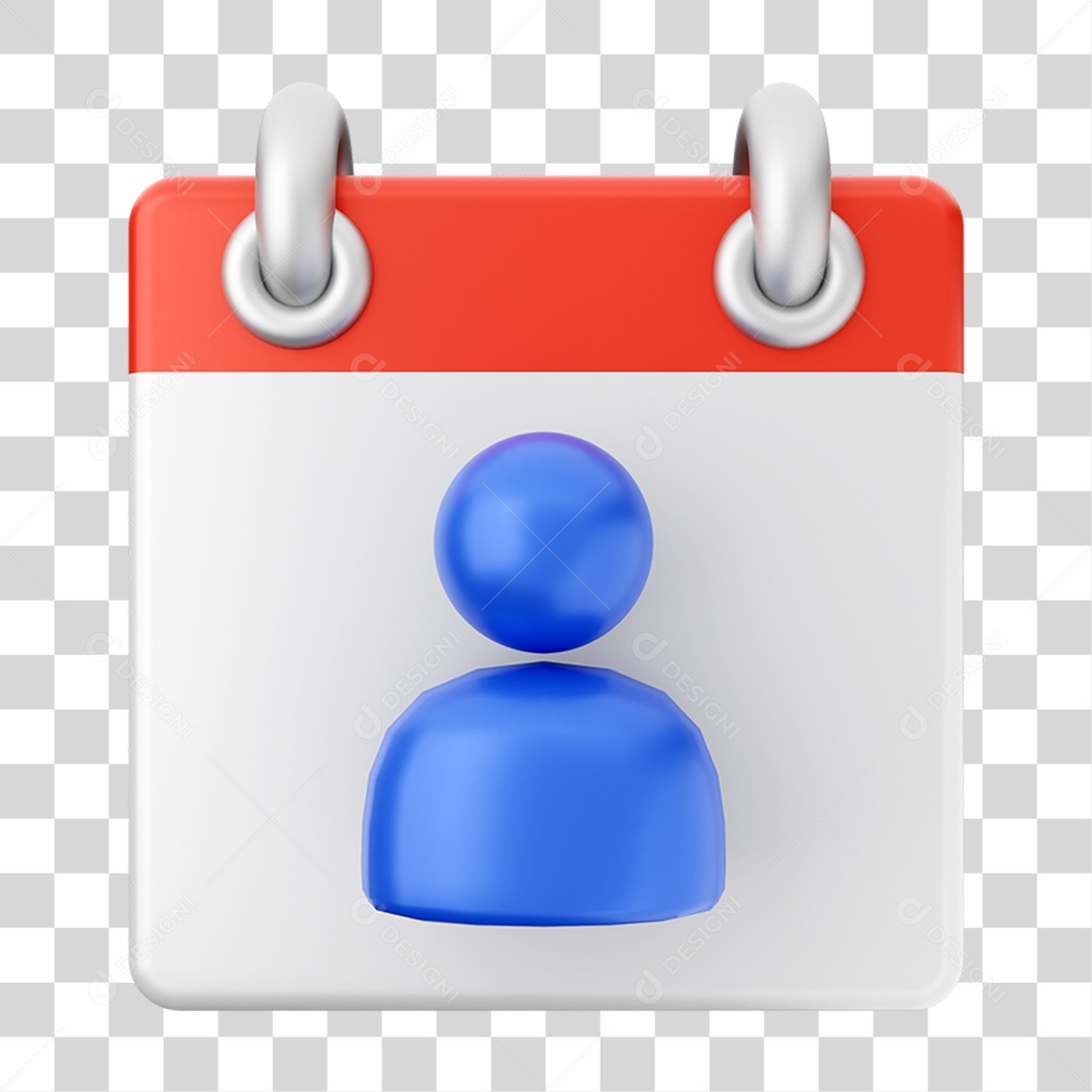 Elemento 3D Calendário para Composição PNG Transparente