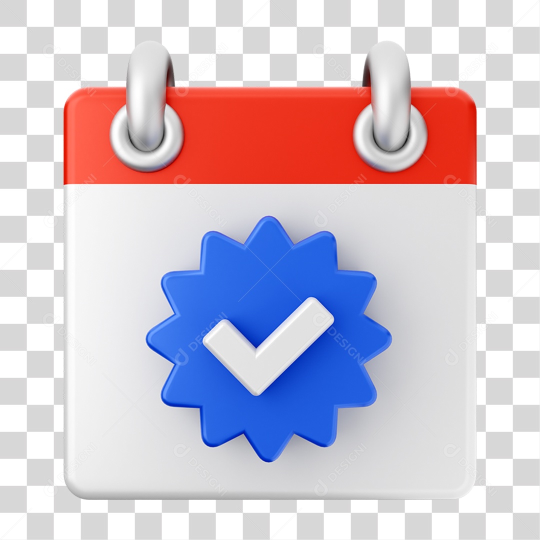 Elemento 3D Calendário para Composição PNG Transparente