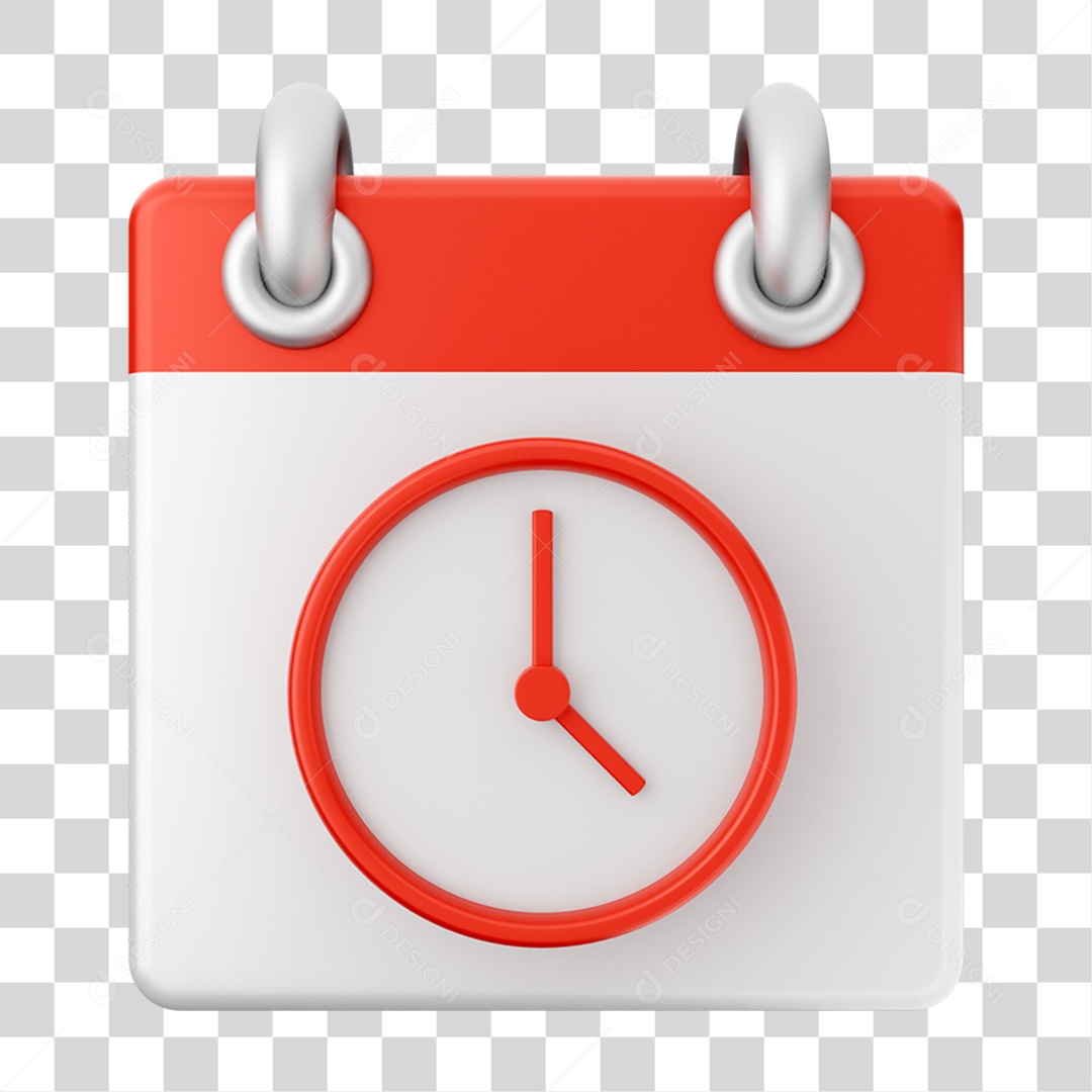 Elemento 3D Calendário para Composição PNG Transparente