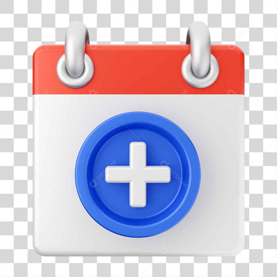 Elemento 3D Calendário para Composição PNG Transparente