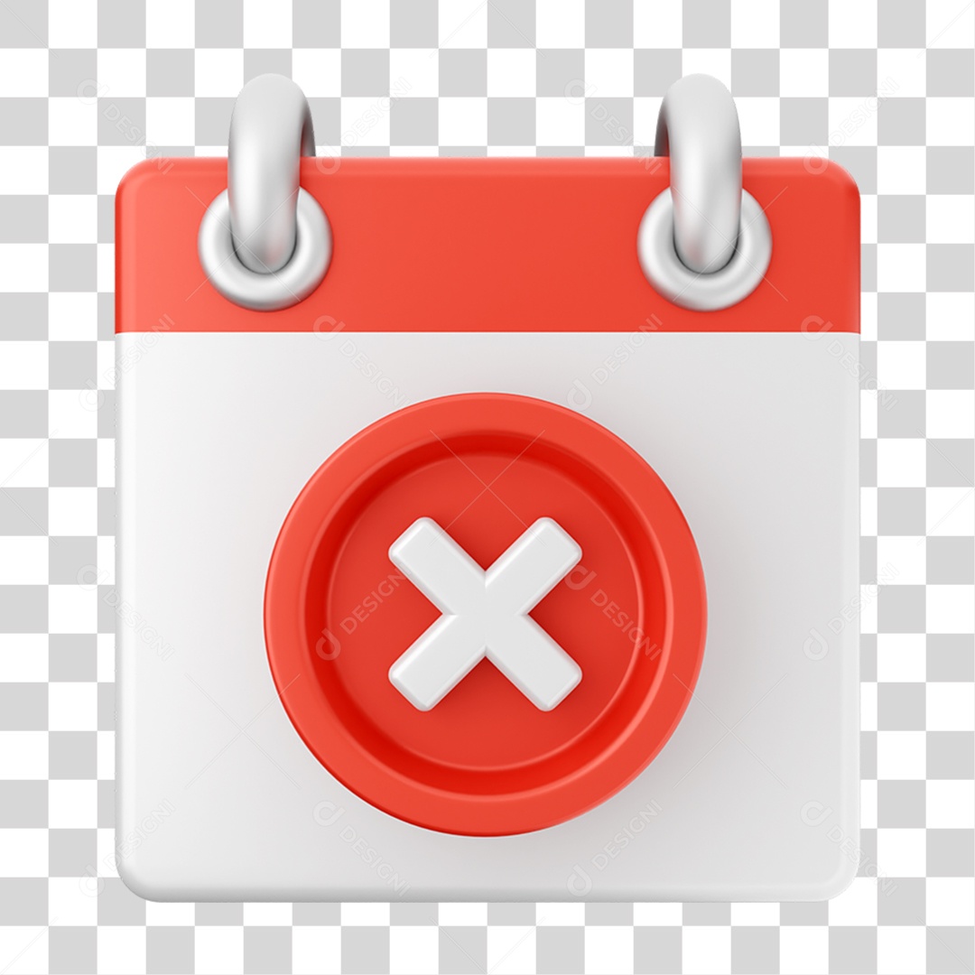 Elemento 3D Calendário para Composição PNG Transparente