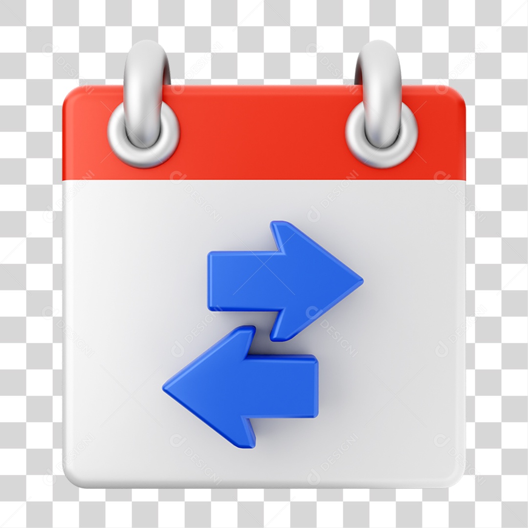 Elemento 3D Calendário para Composição PNG Transparente