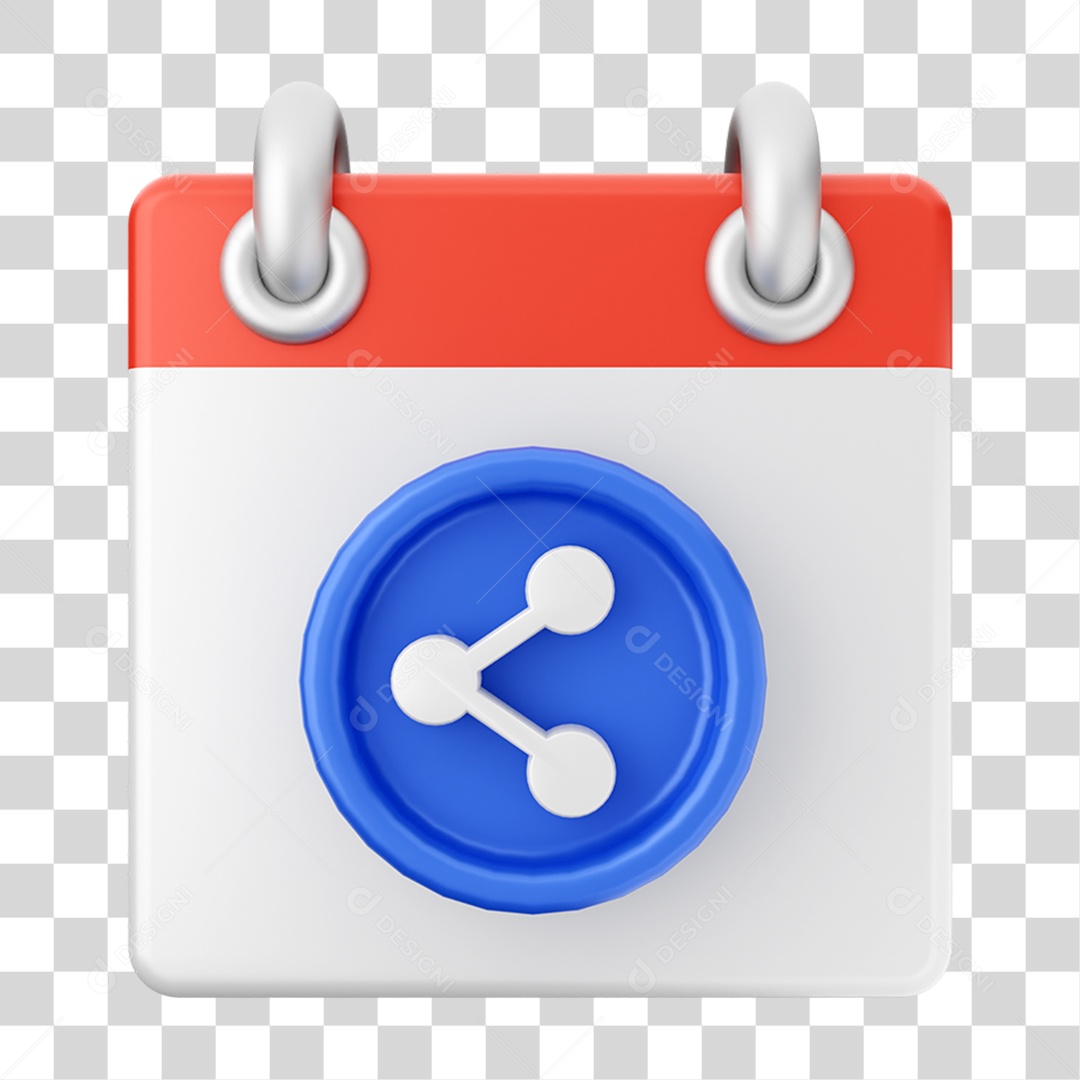 Elemento 3D Calendário para Composição PNG Transparente