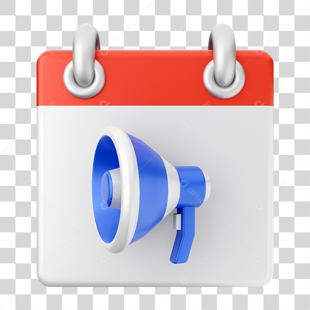 Elemento 3D Calendário para Composição PNG Transparente