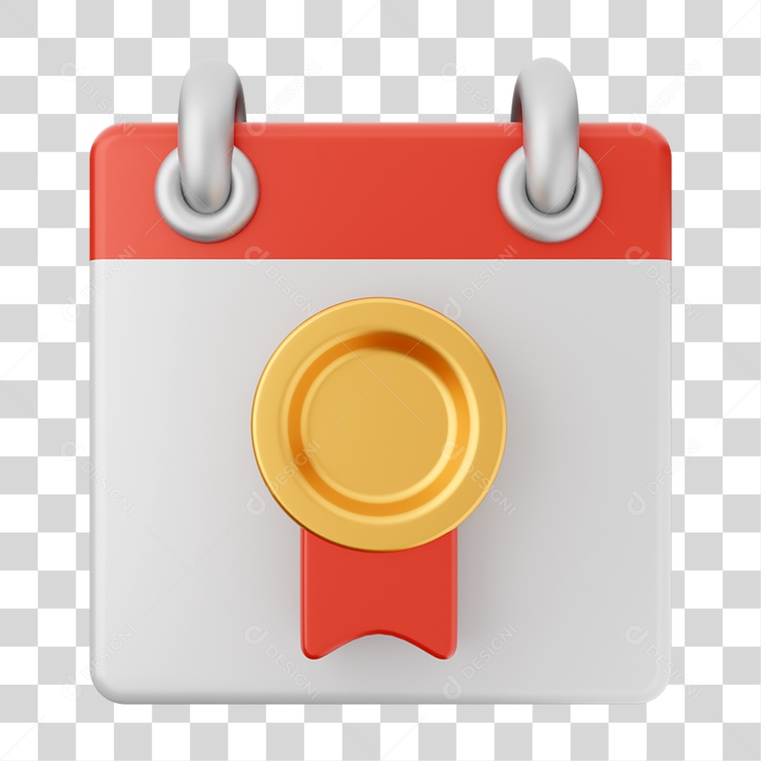 Elemento 3D Calendário para Composição PNG Transparente