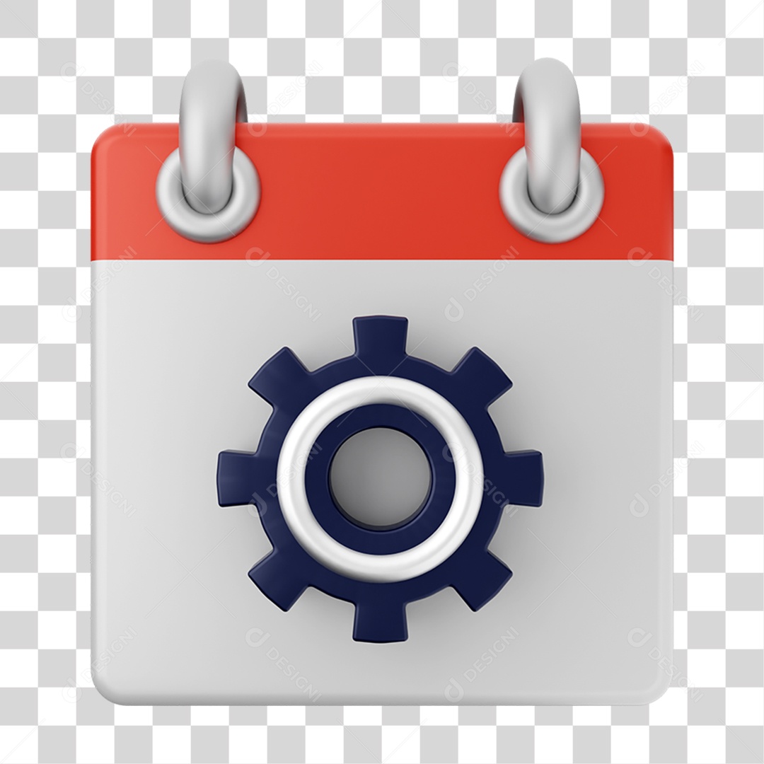 Elemento 3D Calendário para Composição PNG Transparente