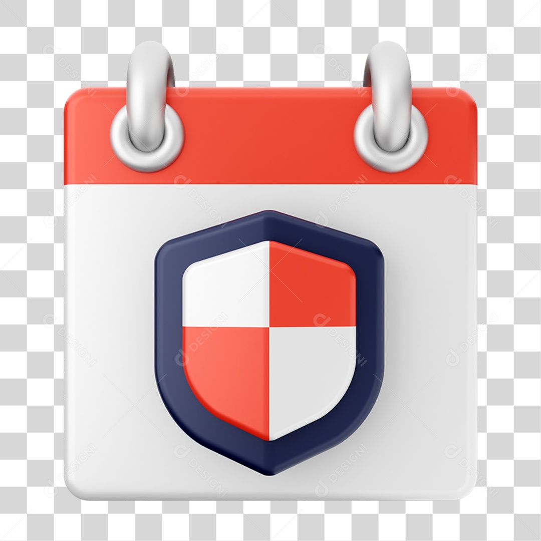 Elemento 3D Calendário para Composição PNG Transparente