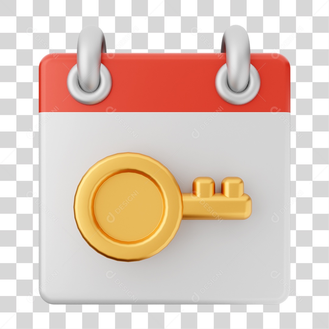 Elemento 3D Calendário para Composição PNG Transparente