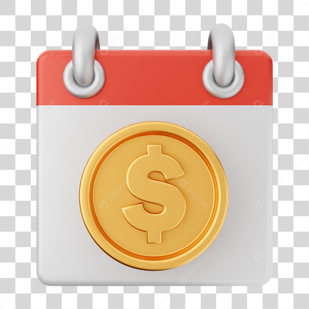 Elemento 3D Calendário para Composição PNG Transparente