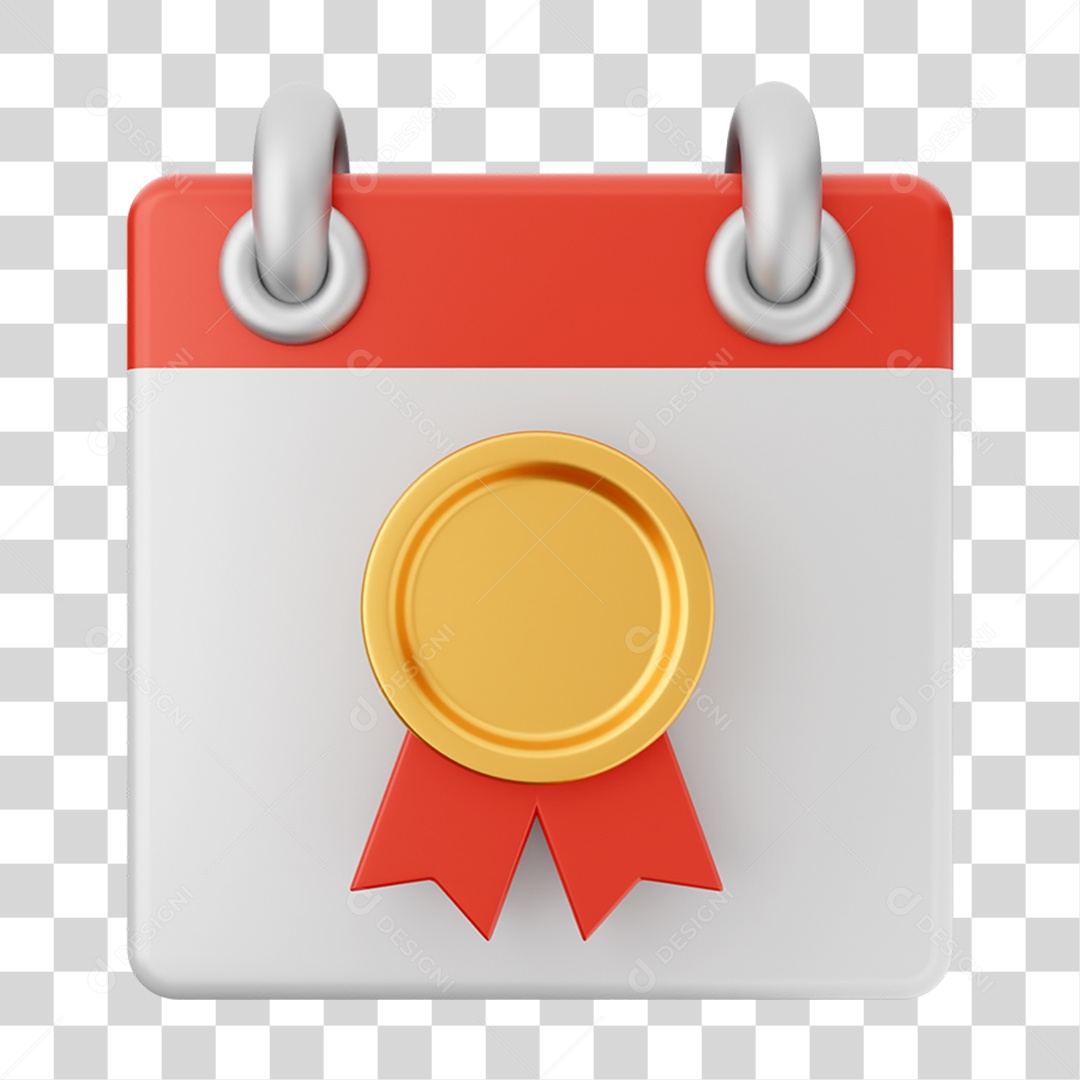 Elemento 3D Calendário para Composição PNG Transparente