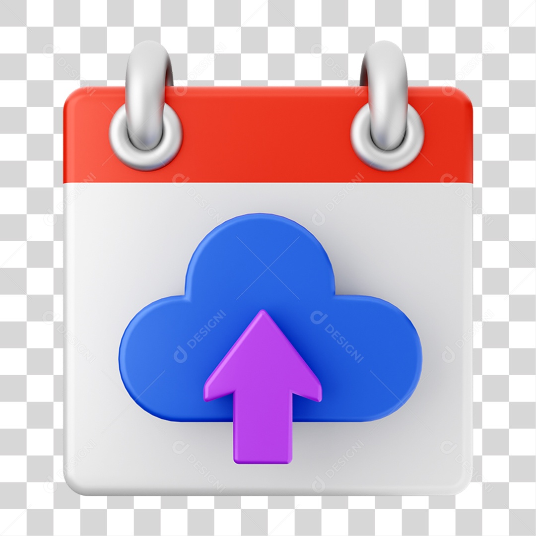 Elemento 3D Calendário para Composição PNG Transparente