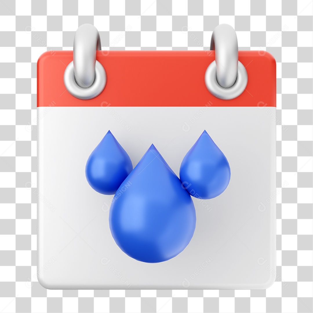 Elemento 3D Calendário para Composição PNG Transparente