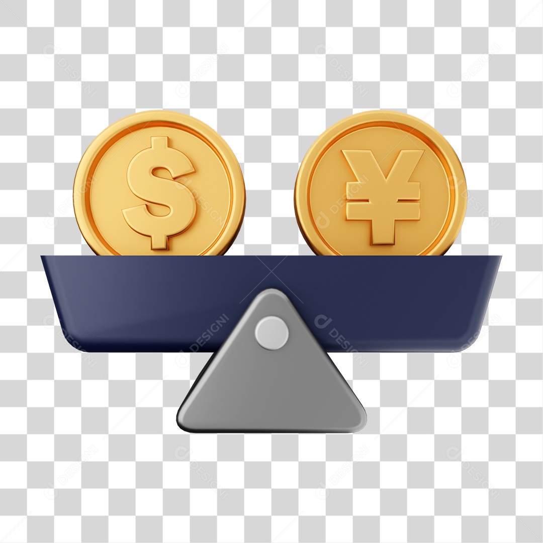 Elemento 3D Dinheiro Dólar Moeda de Ouro para Composição PNG Transparente