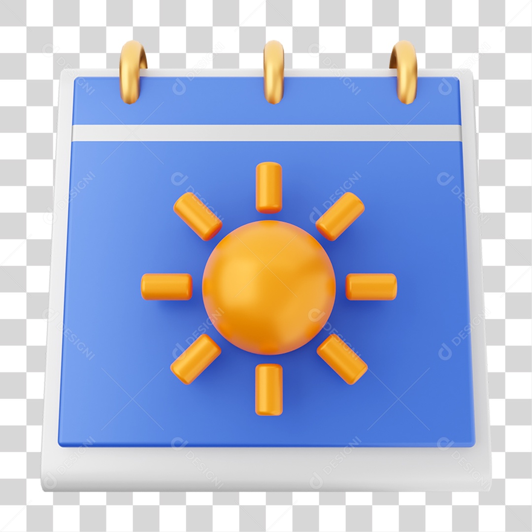 Elemento 3D Calendário para Composição PNG Transparente