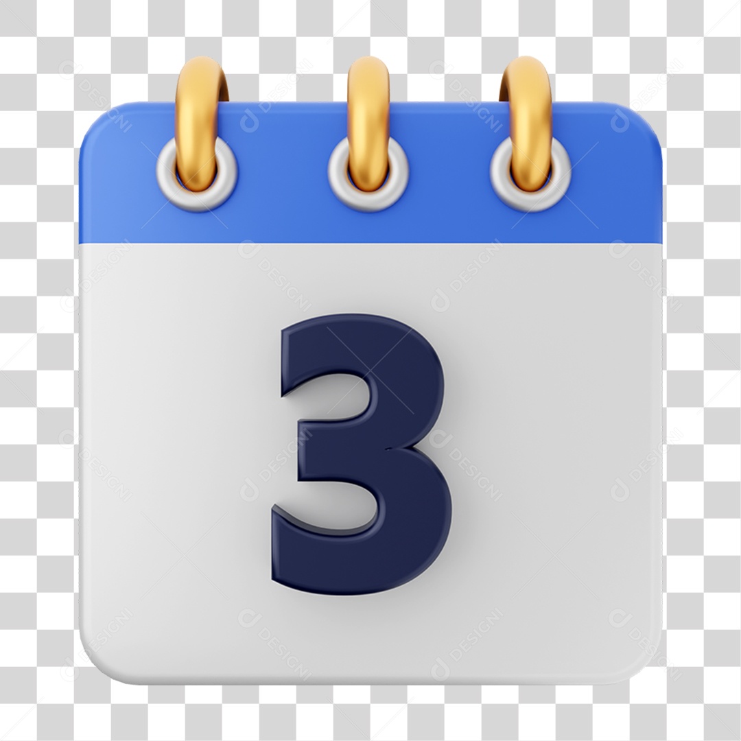 Elemento 3D Calendário para Composição PNG Transparente