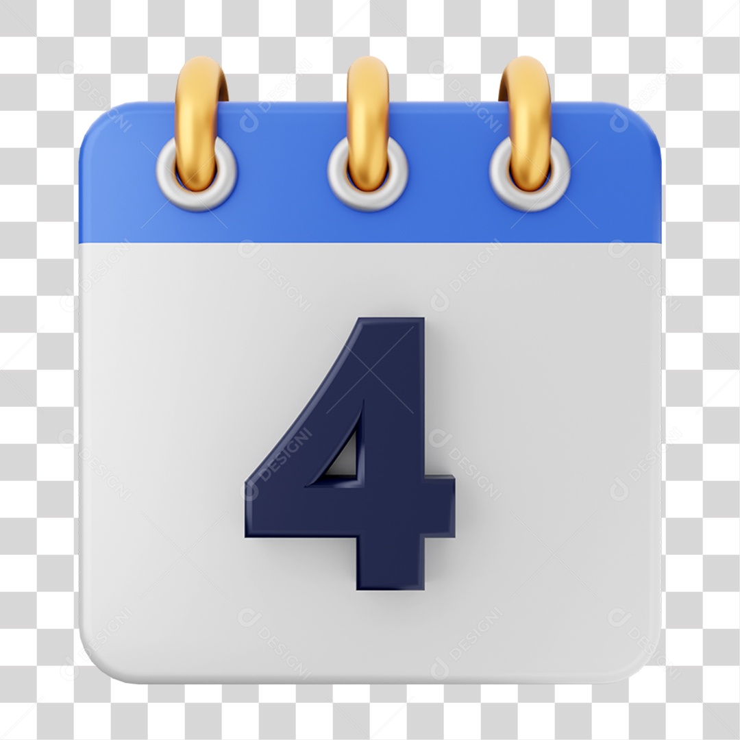 Elemento 3D Calendário para Composição PNG Transparente