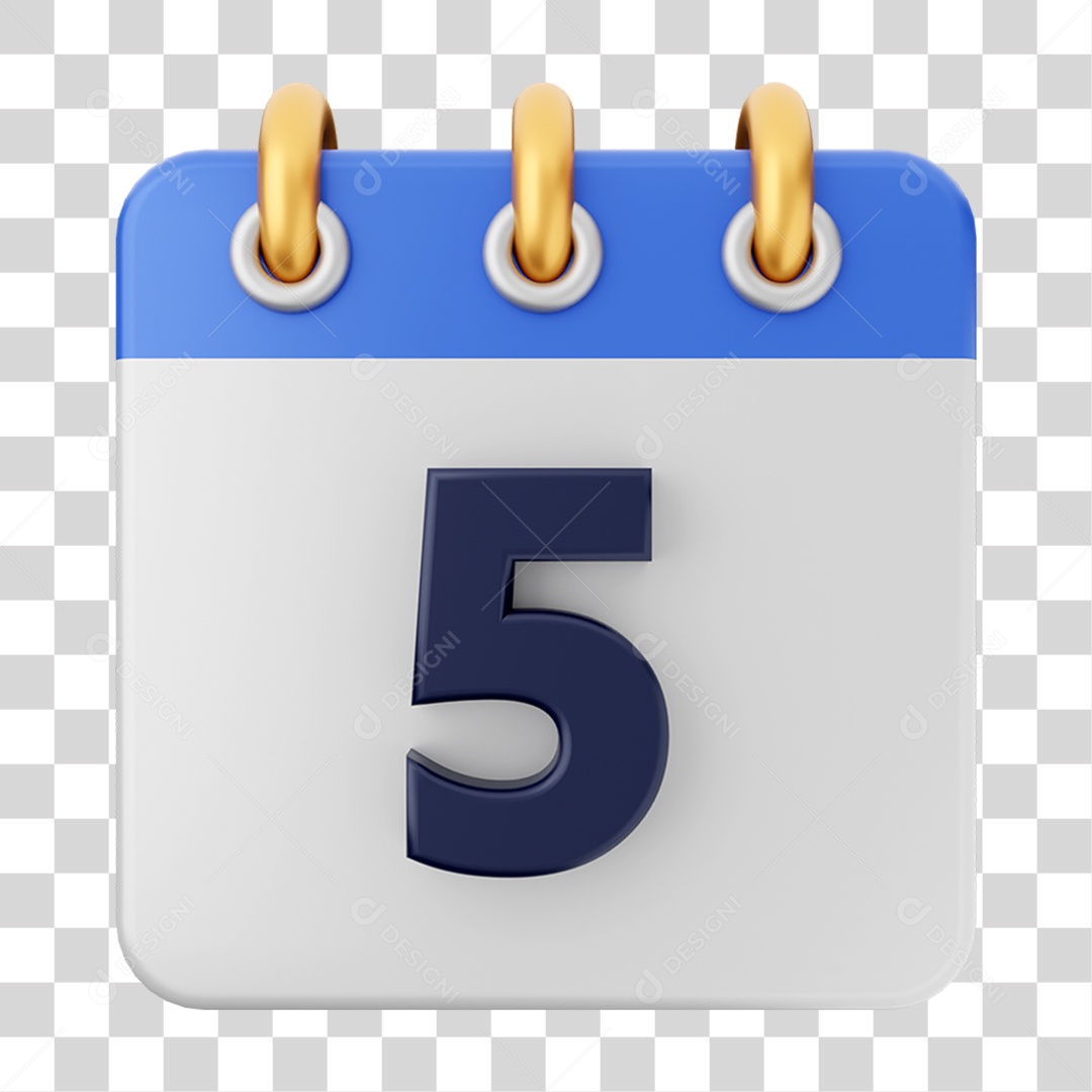 Elemento 3D Calendário para Composição PNG Transparente