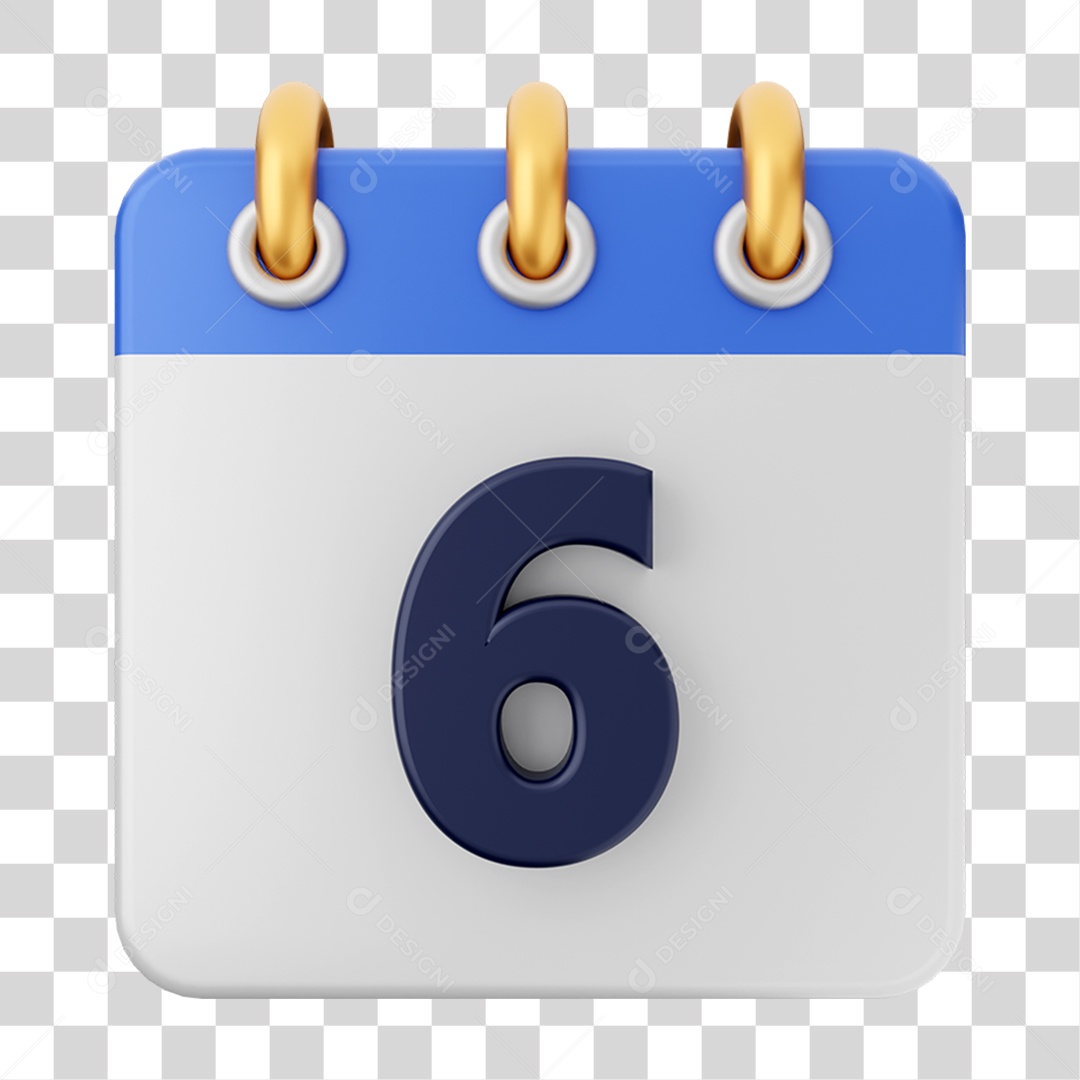 Elemento 3D Calendário para Composição PNG Transparente