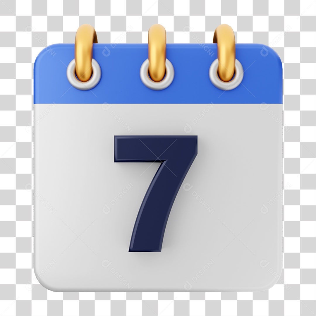 Elemento 3D Calendário para Composição PNG Transparente