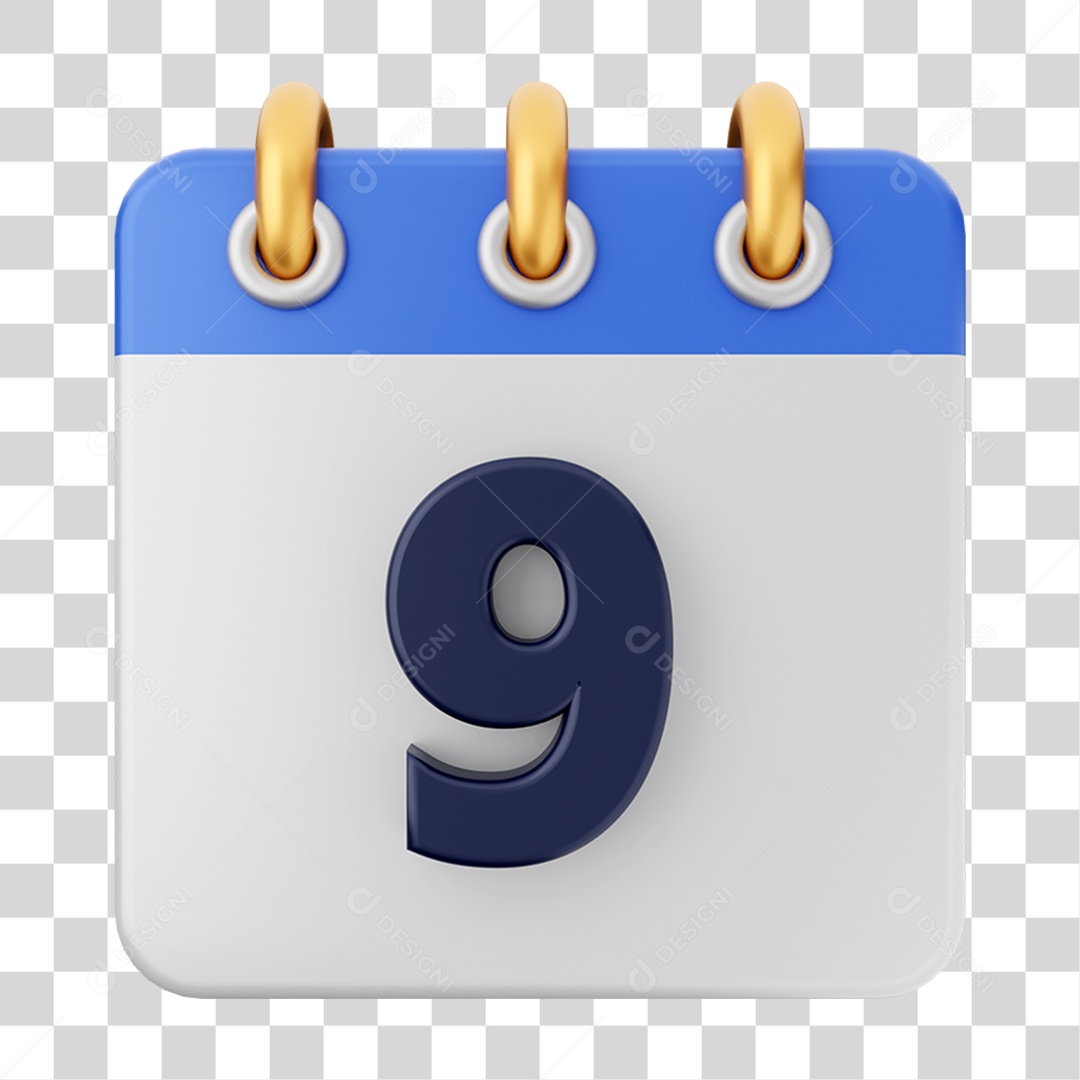 Elemento 3D Calendário para Composição PNG Transparente