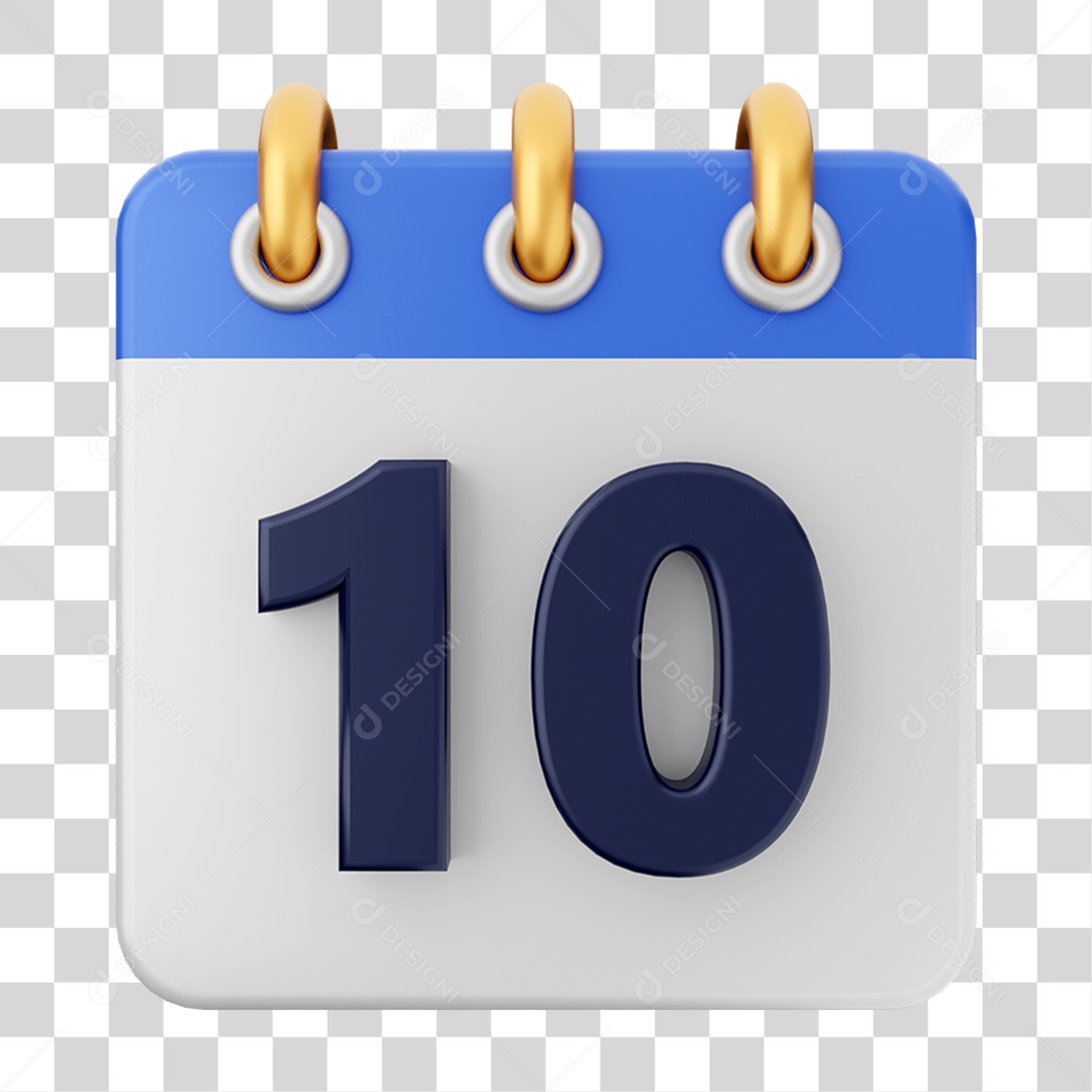 Elemento 3D Calendário para Composição PNG Transparente