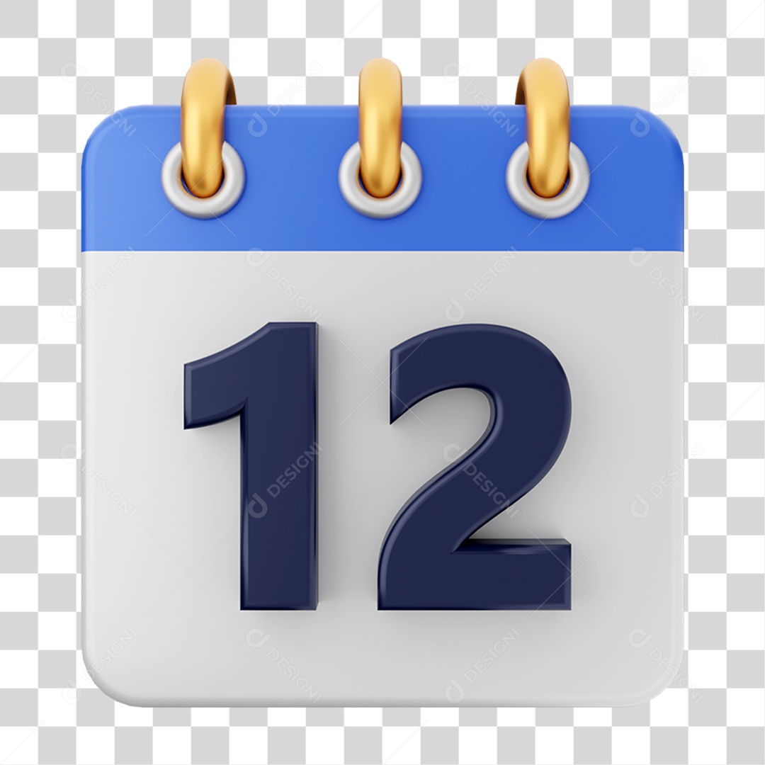 Elemento 3D Calendário para Composição PNG Transparente