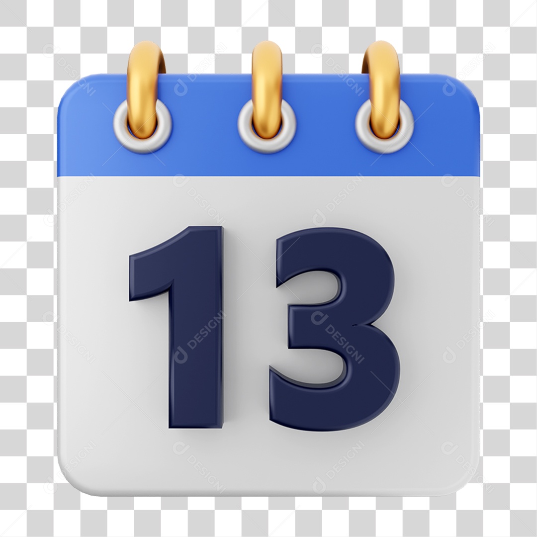 Elemento 3D Calendário para Composição PNG Transparente