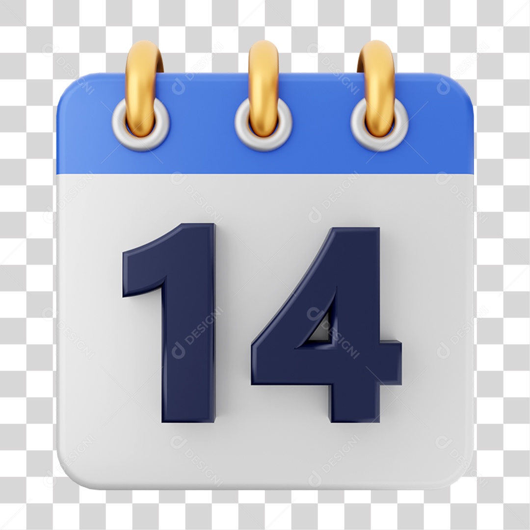 Elemento 3D Calendário para Composição PNG Transparente