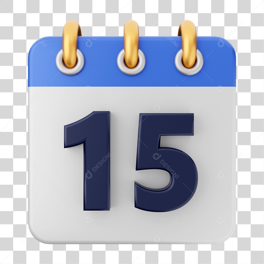Elemento 3D Calendário para Composição PNG Transparente
