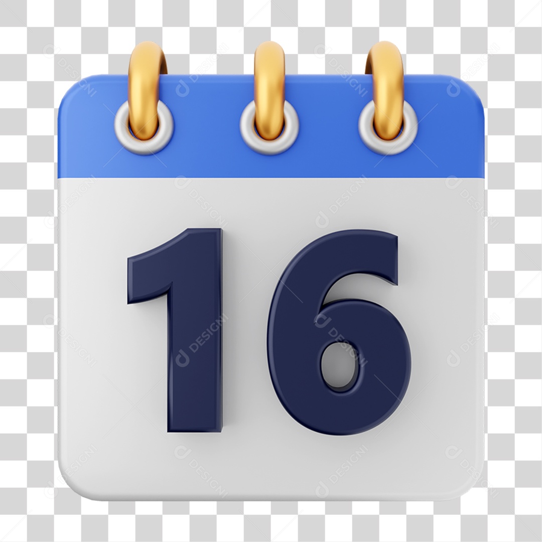 Elemento 3D Calendário para Composição PNG Transparente