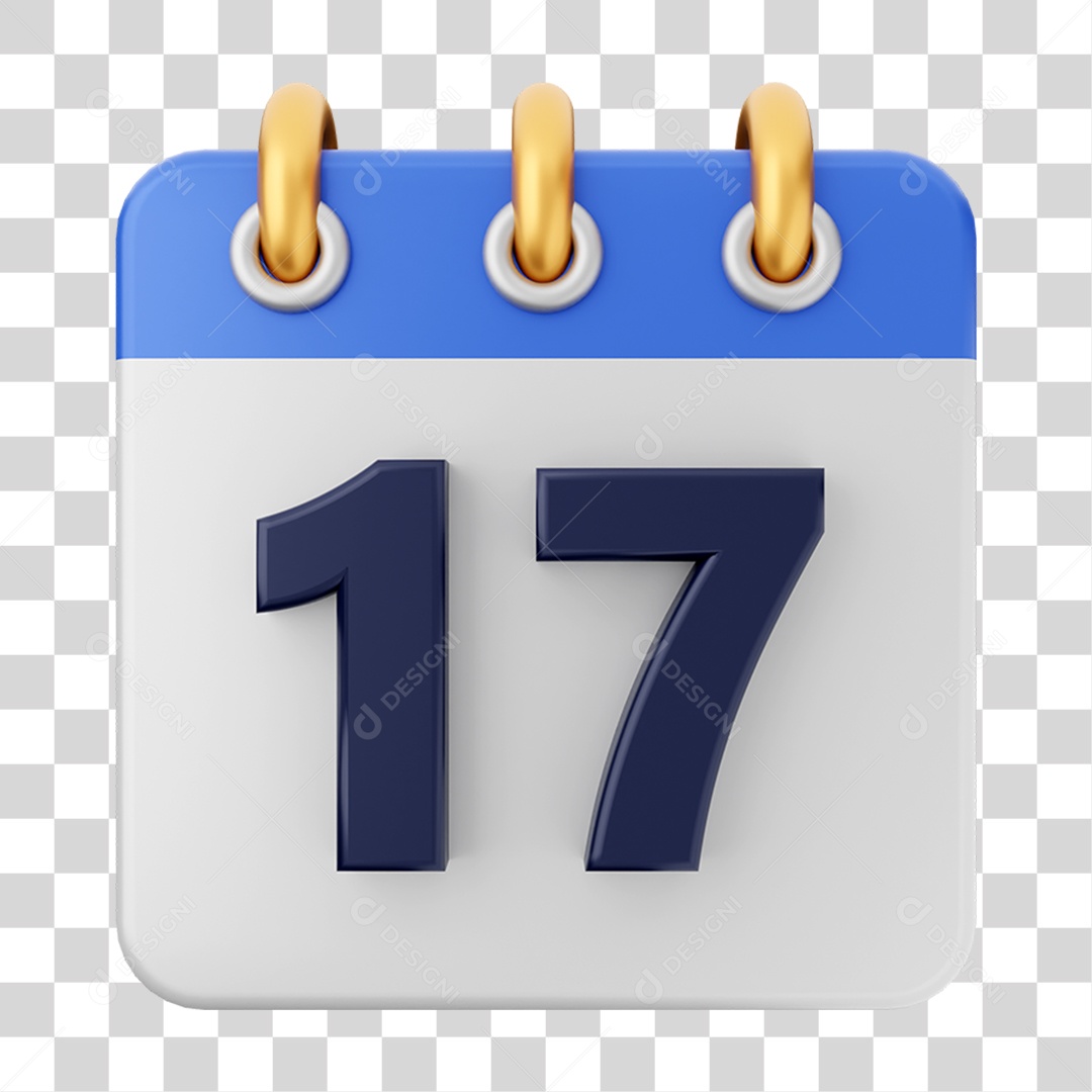 Elemento 3D Calendário para Composição PNG Transparente