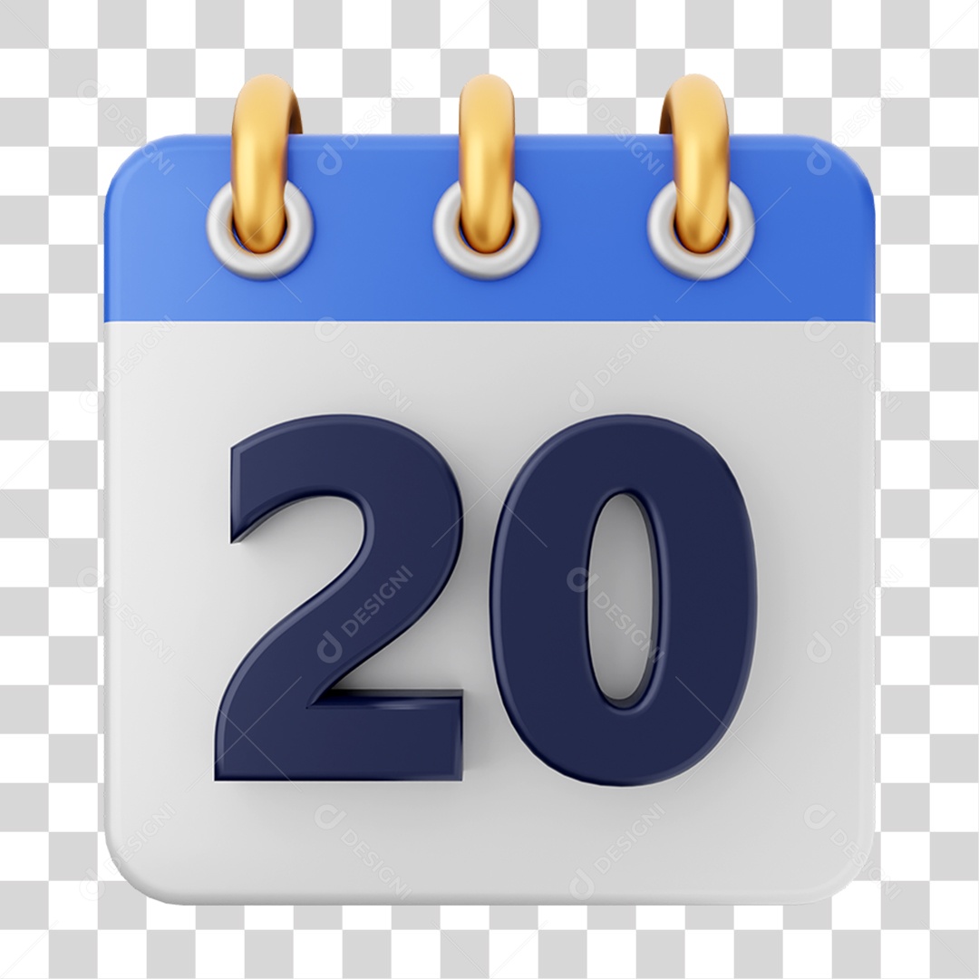 Elemento 3D Calendário para Composição PNG Transparente