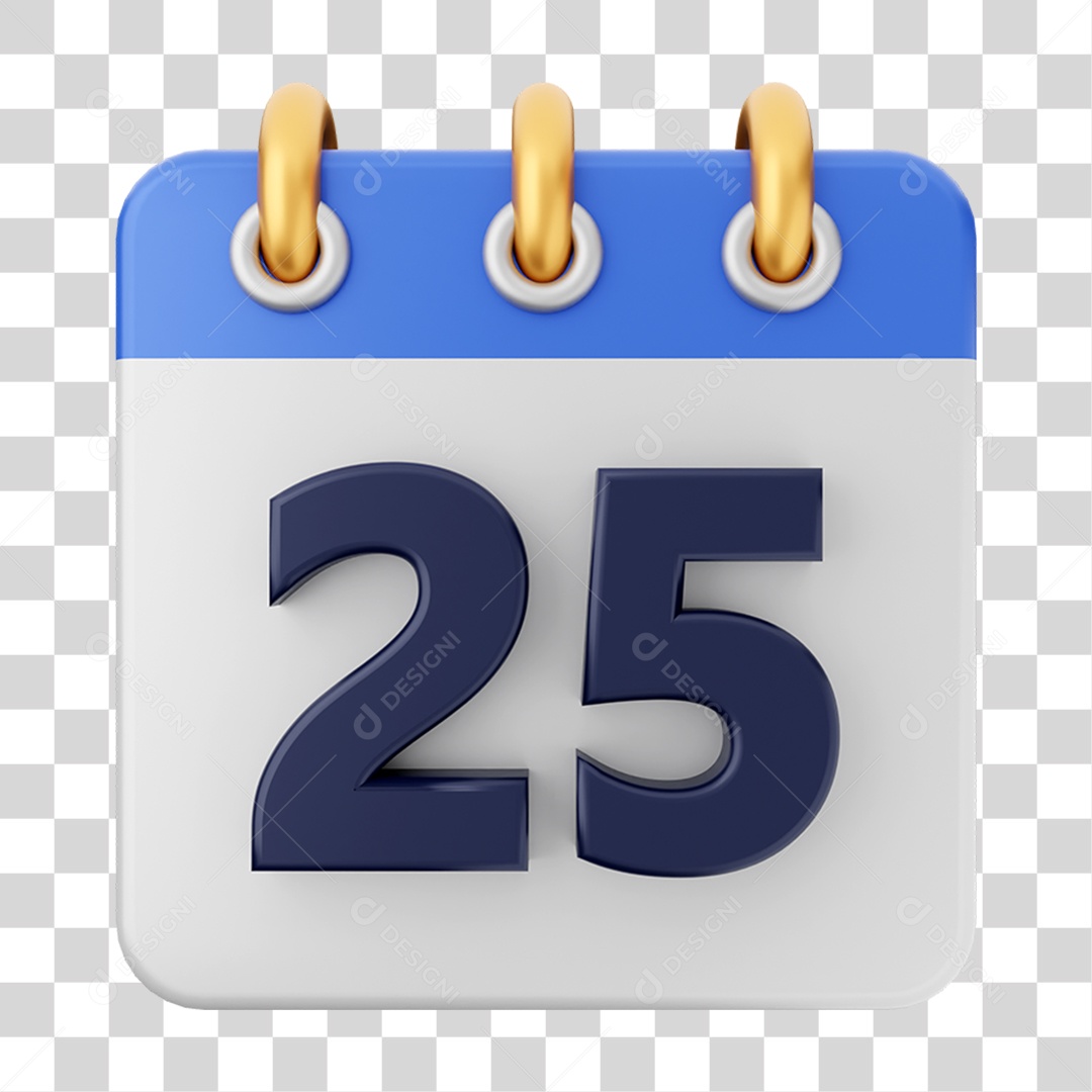 Elemento 3D Calendário para Composição PNG Transparente