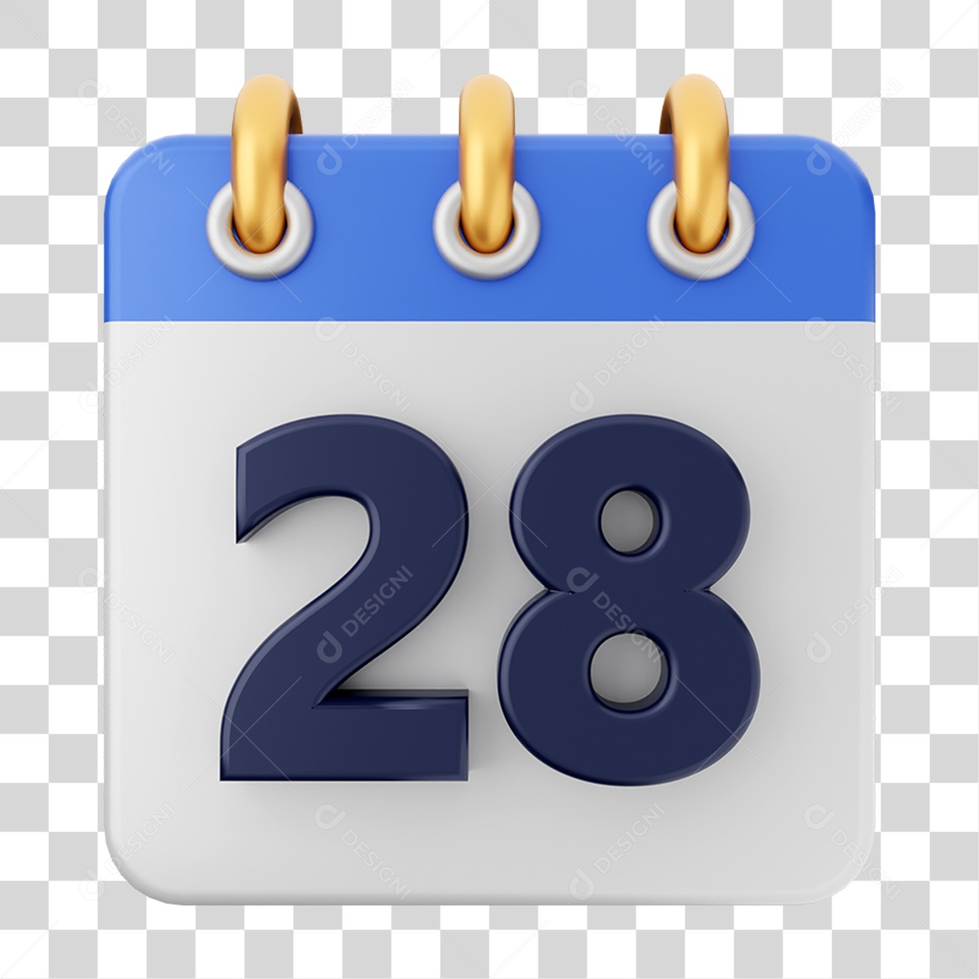 Elemento 3D Calendário para Composição PNG Transparente