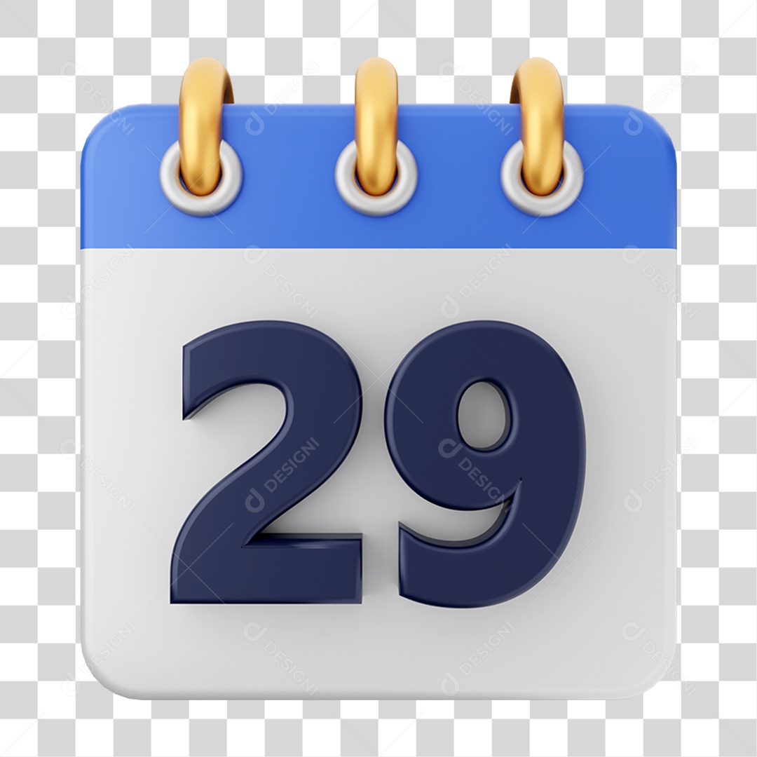 Elemento 3D Calendário para Composição PNG Transparente