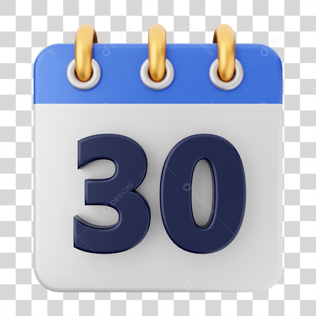 Elemento 3D Calendário para Composição PNG Transparente