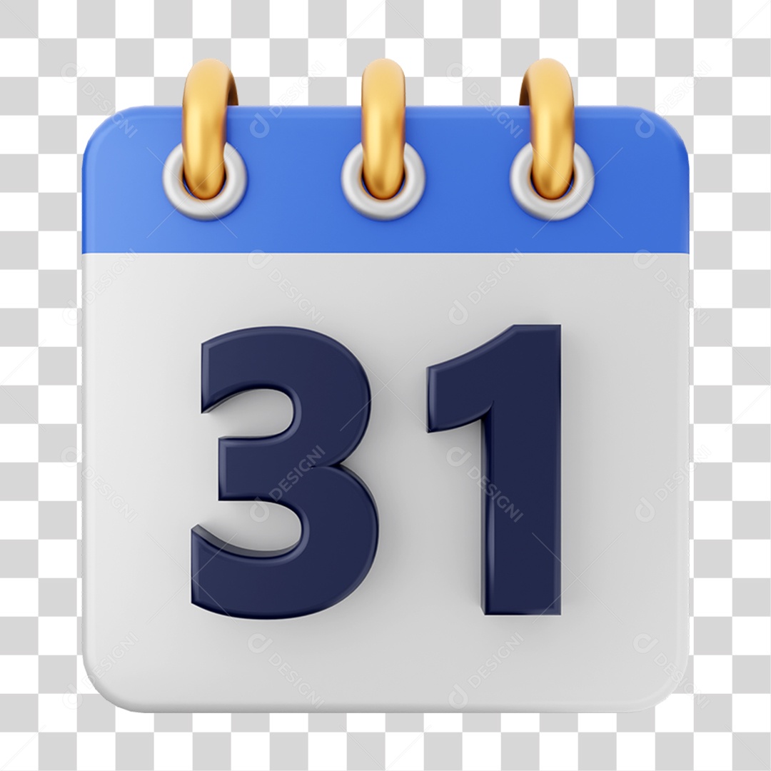 Elemento 3D Calendário para Composição PNG Transparente