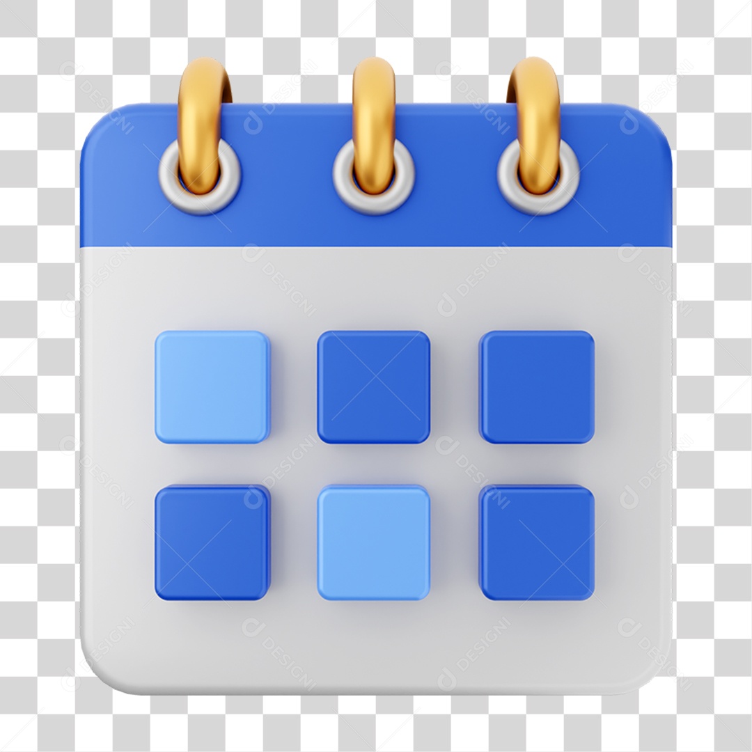 Elemento 3D Calendário para Composição PNG Transparente