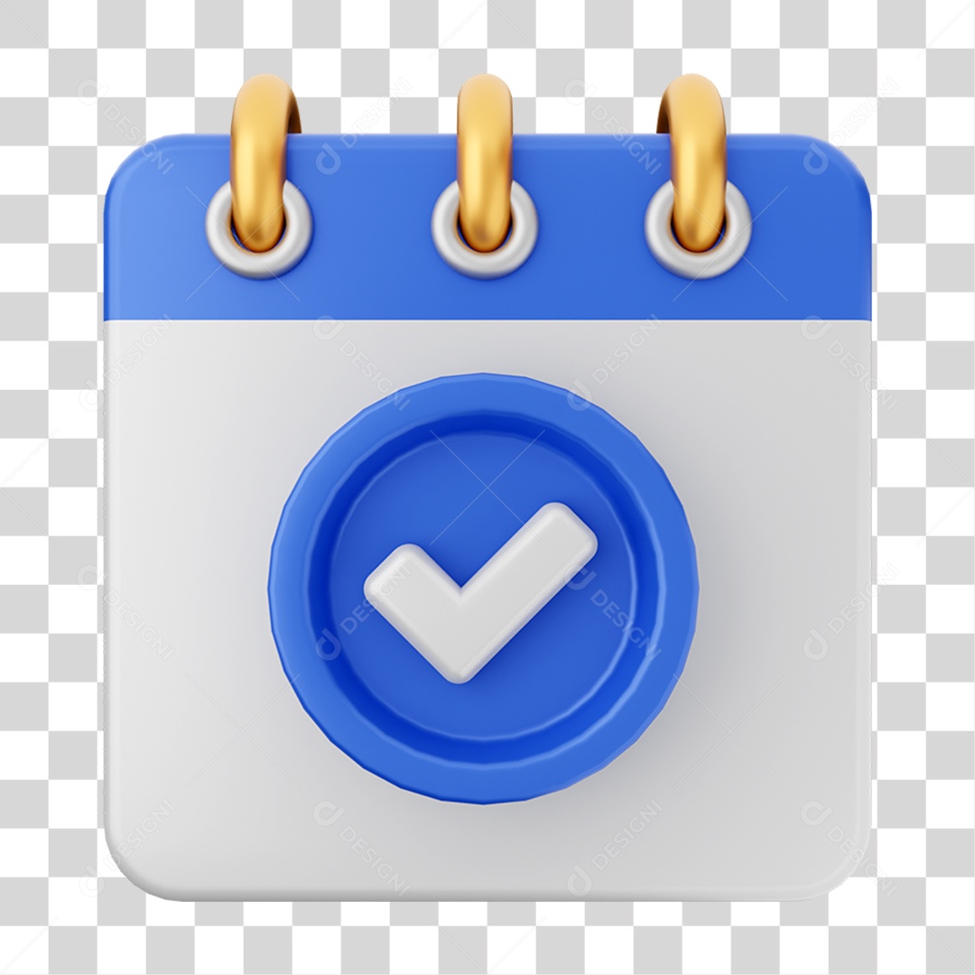 Elemento 3D Calendário para Composição PNG Transparente