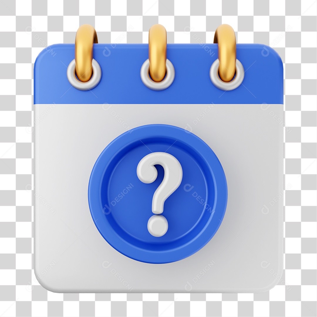 Elemento 3D Calendário para Composição PNG Transparente