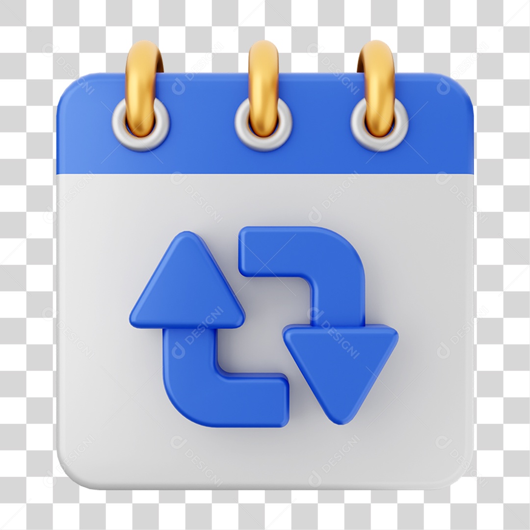 Elemento 3D Calendário para Composição PNG Transparente