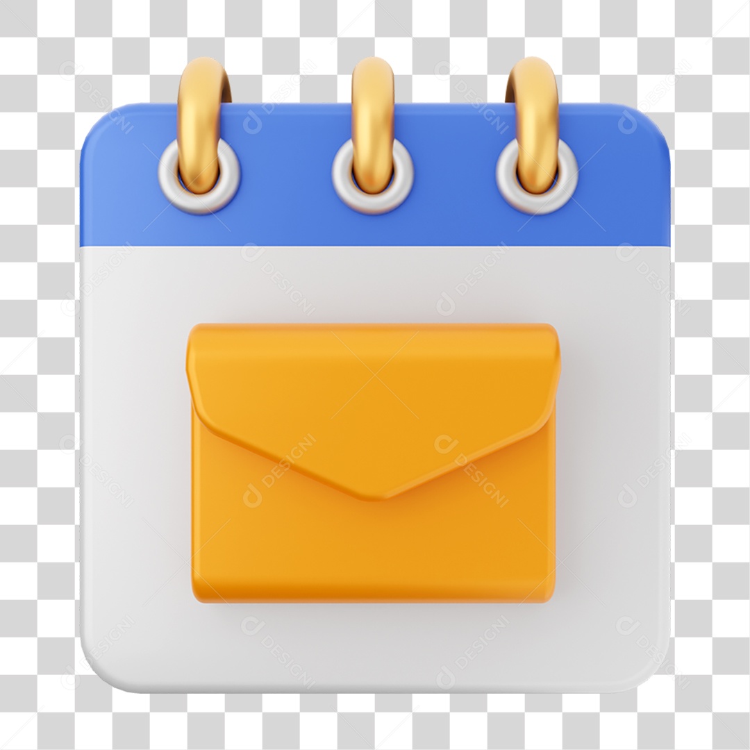 Elemento 3D Calendário Mensagem para Composição PNG Transparente