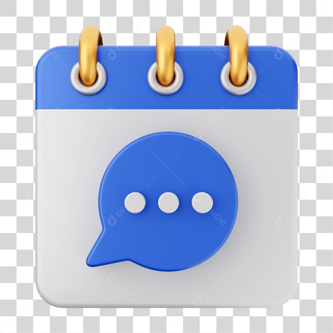 Elemento 3D Calendário Mensagem para Composição PNG Transparente